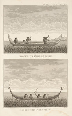 (1) Pirogue de l'Ile de Bouka (2) Priogue des Arsacides