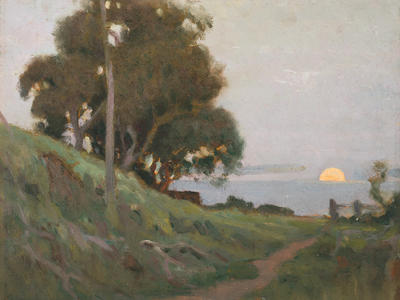 Landscape with rising moon