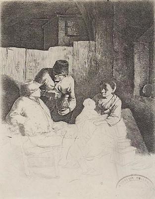 Mother and Child with Peasants in a Tavern