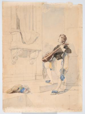 Sketch for invitation under a window
