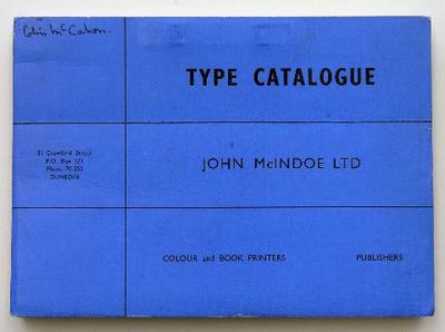 Type Catalogue owned by Colin McCahon