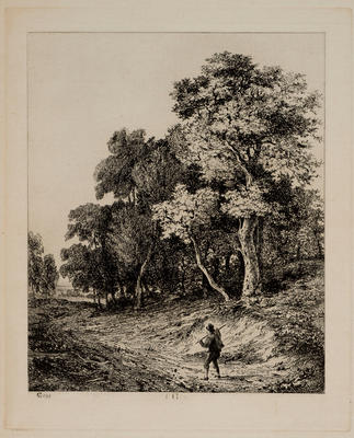 Group of Trees with a Figure in the Road