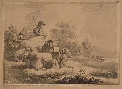 Rustic Scene with Young Shepherd