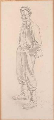 Full length portrait of a man with a cap