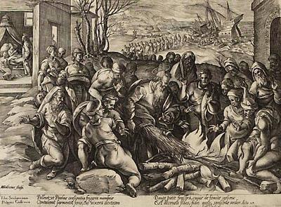 Saint Paul bitten by a viper