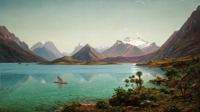 Lake Wakatipu with Mount Earnslaw, Middle Island, New Zealand