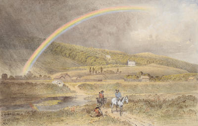 The Wairoa near Lake Tarawera with Mission Chapel of Te Mu January 4 1866