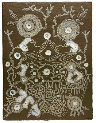 Large carved tribal painting No.2