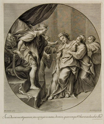 Esther swooning before Ahasuerus