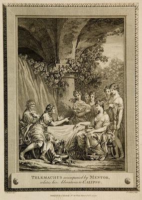 Telemachus accompanied by Mentor, relates his adventures to Calypso