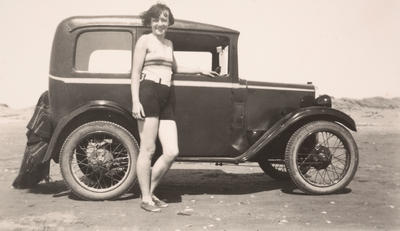 Nancy Adkin at the beach