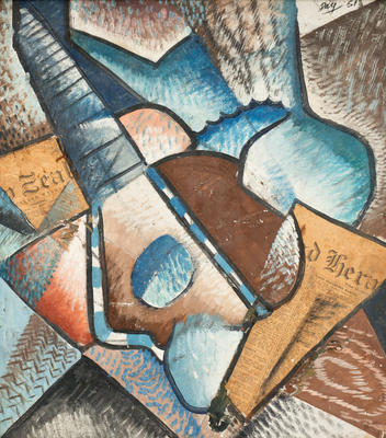 Cubist still life with Mandolin