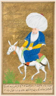 Nasreddin Hodja riding on his mule