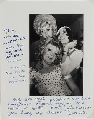 Tina, Dianne and Tracy Karl at 'Gay Lib Dance Party', 1974