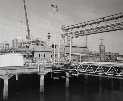 Taylor’s Wharf, view towards the city, Viaduct Harbour, Auckland, 3 June 2001