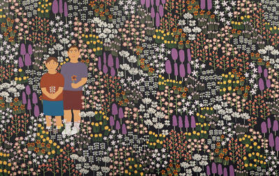Two Māori boys in an English field