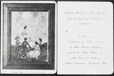 Invitation to Frances Hodgkins' Exhibition at Anthony Hordern & Sons, Sydney