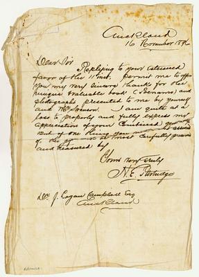 Letter to John Logan Campbell from Henry Partridge