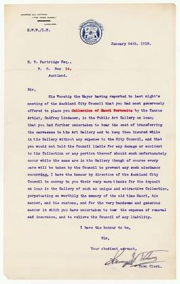 Letter to Henry Partridge from Henry Wilson