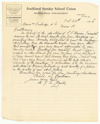 Letter to Henry Partridge from H le Bailly