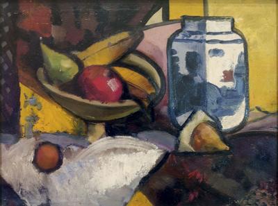 Still Life with Fruit and Decorated Jar