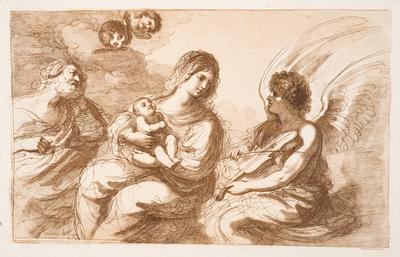 Holy Family and Angel Playing a Violin