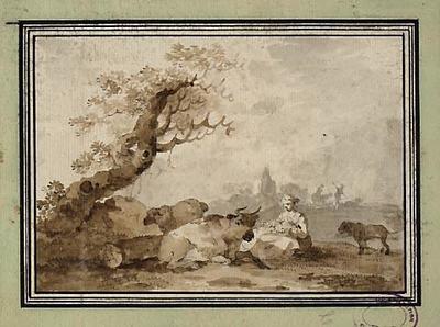 A Shepherdess with Cattle