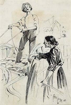 "Wood Dealer: Any Wood this Morning Lady?"