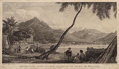 North-East view of the district of Fa-re in Huahine