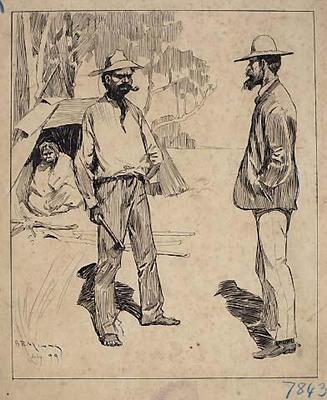 White man and Aborigine (cartoon)