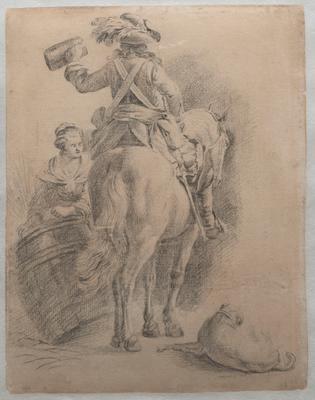 Mounted Soldier at an Inn