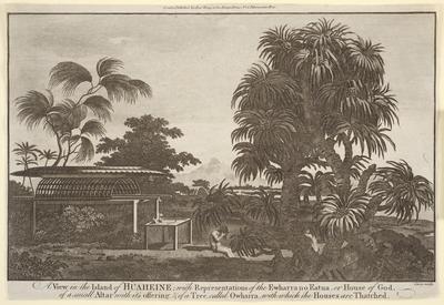 A View in the Island of Huaheine, with representations of the Ewharro Eatua
