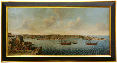 Marsamxett with fort Manoel and Dragut Point, across St Andrew's bastion from the Auberge of Germany in Valletta