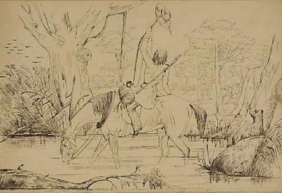 Man on Horse in Stream