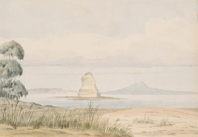 No. 6. The Frenchman's Cap, Rangitoto on the South. The Island on the left is called Motutapu