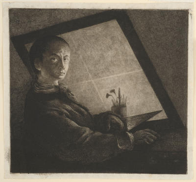 Self Portrait Seated at a Table