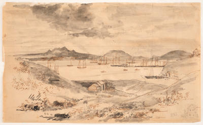 Auckland Harbour with Queen Street Wharf