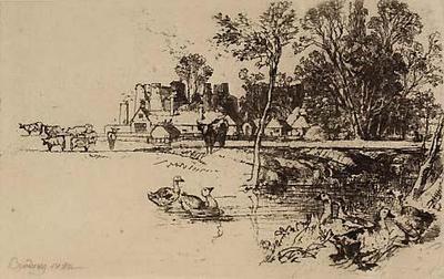 Cowdray Castle, with Geese