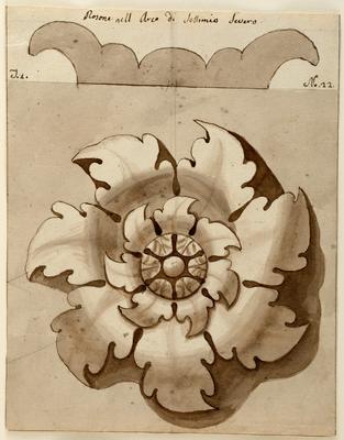 Drawing for an Engraving: Rosone nell' Arco di Settimio Severo (Rosette from the Arch of Septimius Severus)