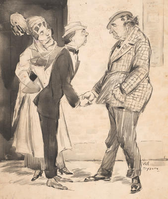At the Stage Door - Cartoon