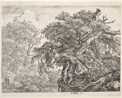 Two Peasants with Their Dog