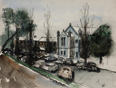 Princes Street Auckland showing Synagogue and Adult Education Centre
