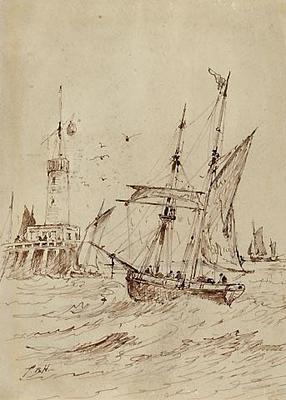 Small Boat Approaching a Pier