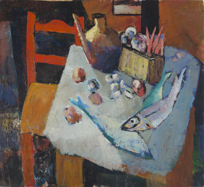 Still-life with red chair