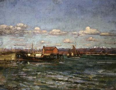 Wharf at Kaikoura with S.S. Wakatu