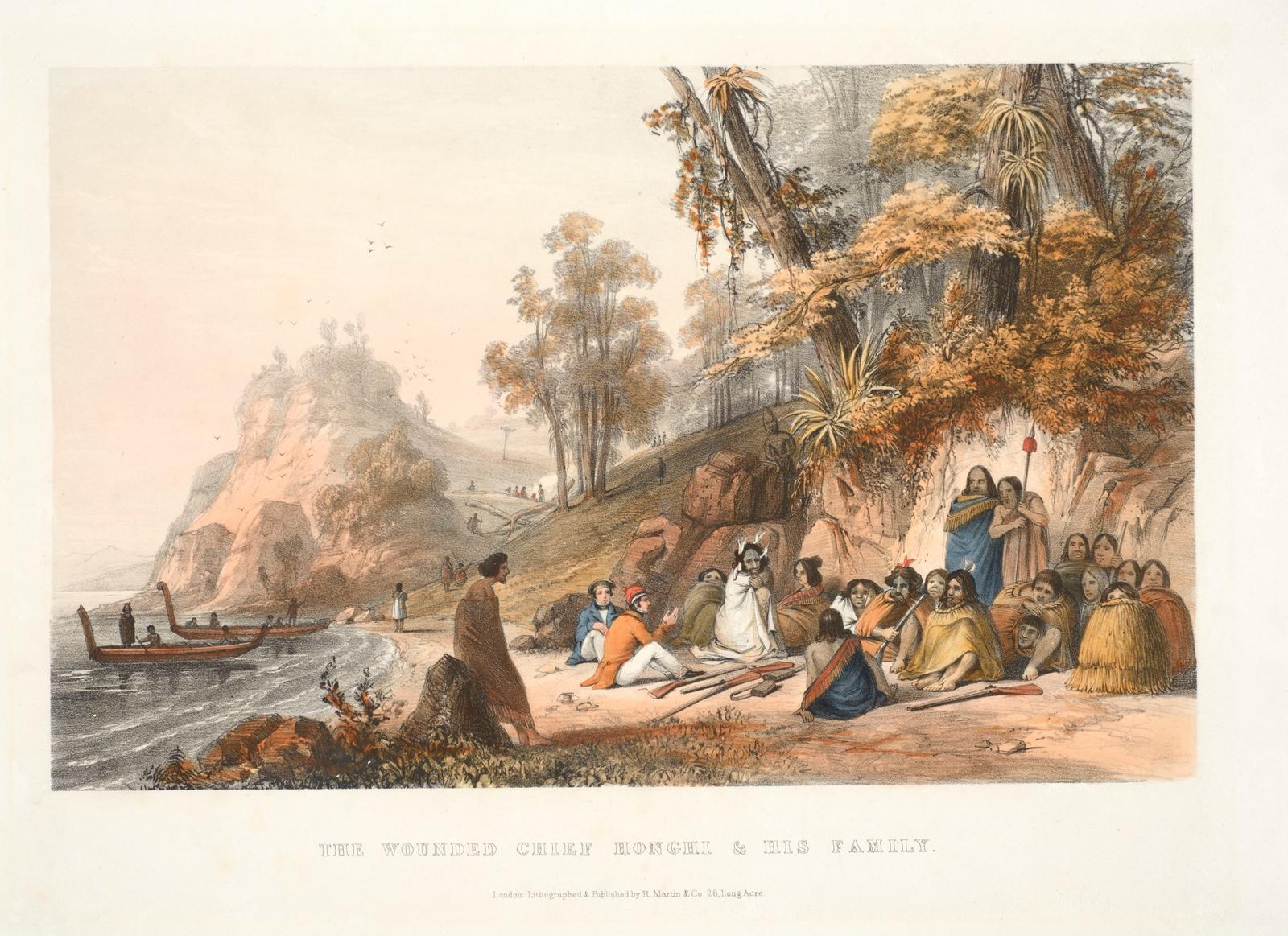 The wounded Chief Hongi and his family