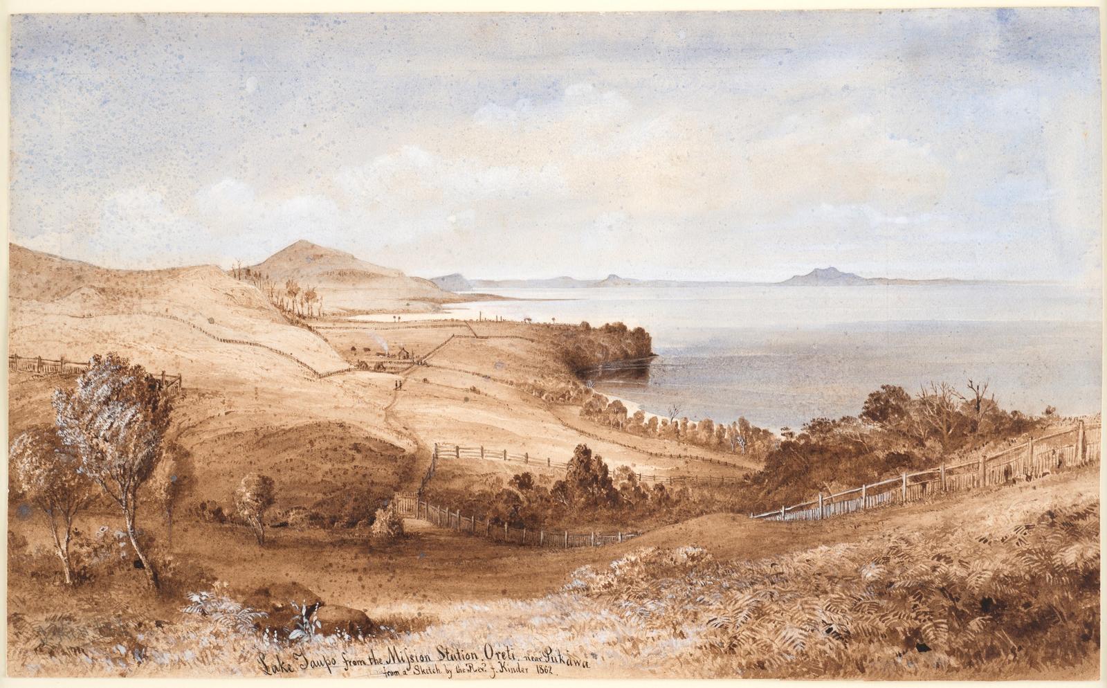 Lake Taupo from the Mission Station, Oreti, Near Pukawa