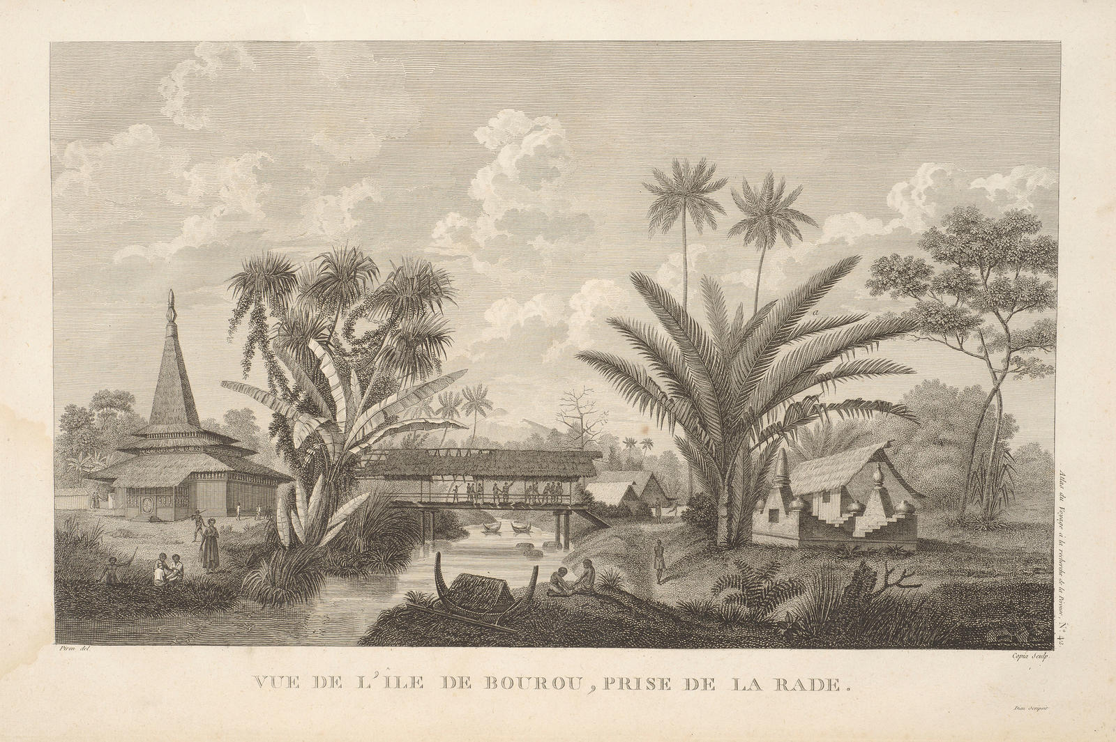 Vue de l'Ile de Bourou, prise de la Rade