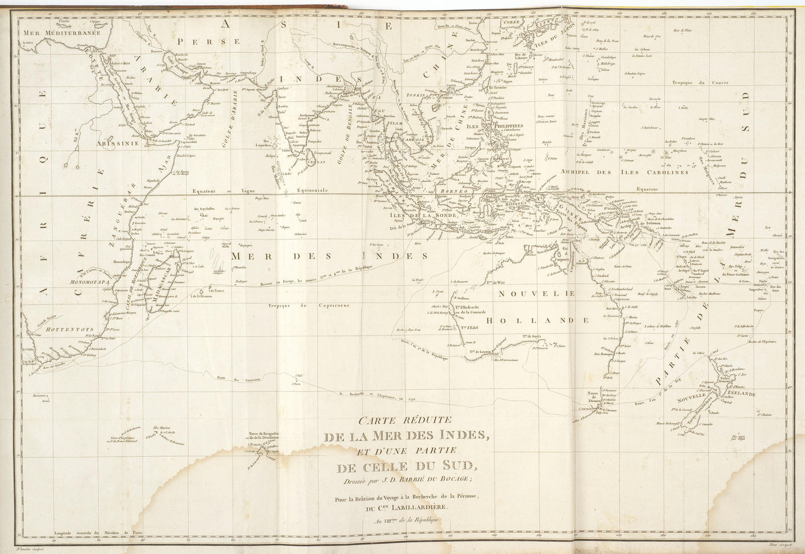 Carte reduite de la mer des Indes et d'une partie de celle du Sud