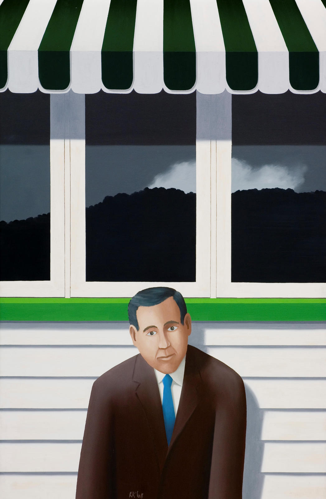 Man and window reflection